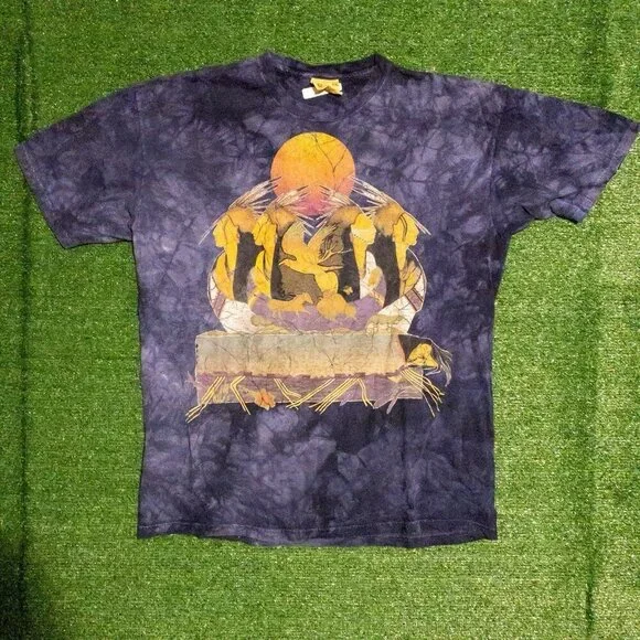 VINTAGE 1995 THE MOUNTAIN MENS T SHIRT GINA GRAY ALL OVER PRINT TIE DYE SIZE XXL - Picture 4 of 4